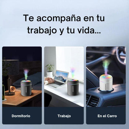 Mini Humidificador USB de 180 ml con Aromaterapia y Luz LED – Difusor de Aceites para Hogar, Coche y Dormitorio