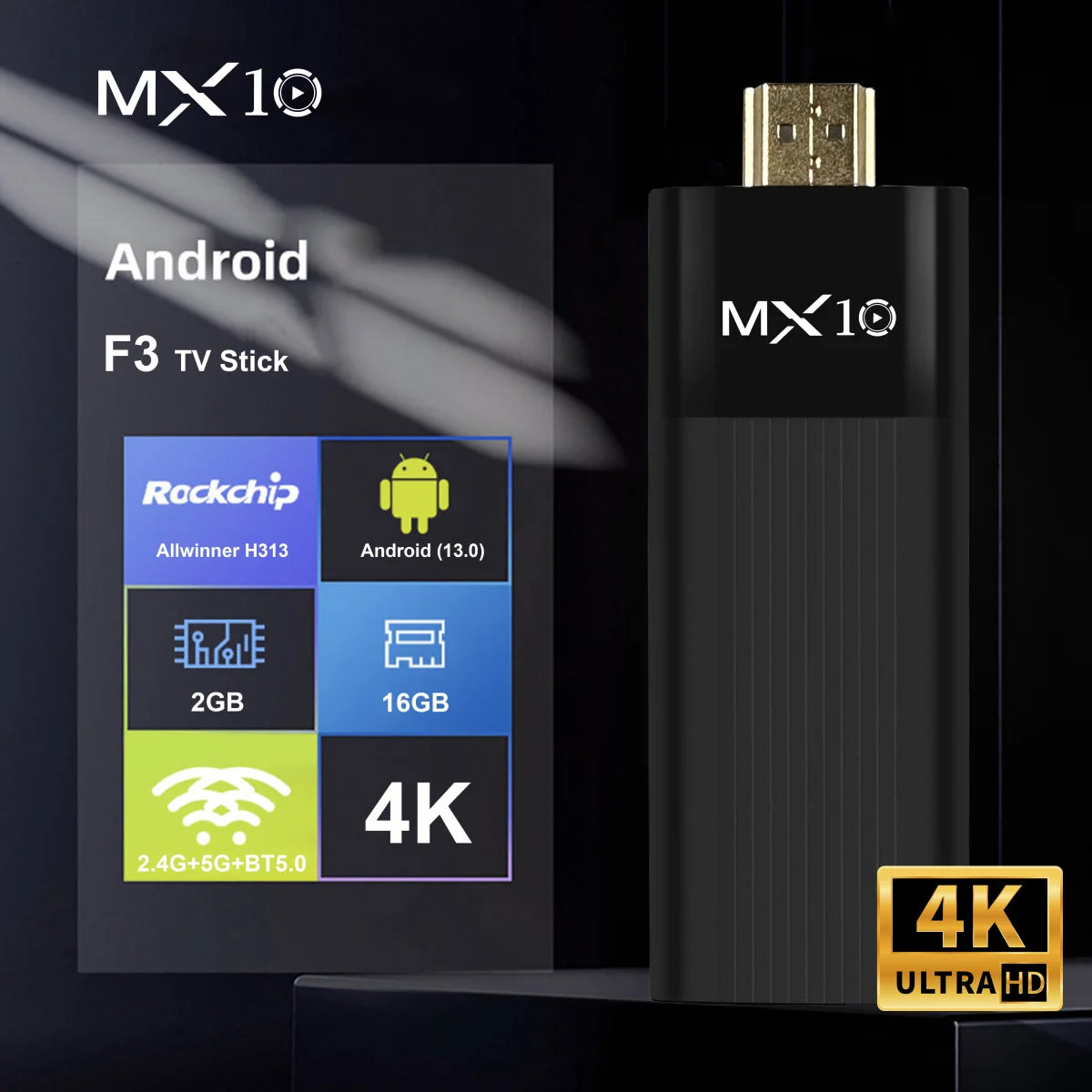 MX10-F3 TV Stick 4K Android 11 – TV Box con Wifi